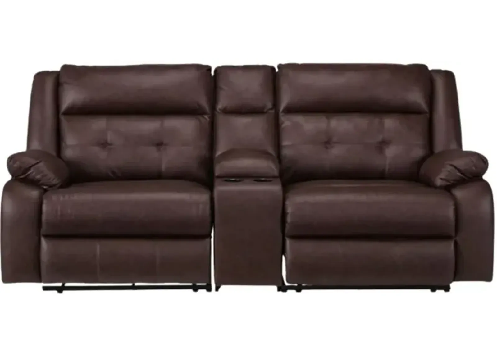 Signature Design by Ashley® Punch Up 3-Piece Walnut Power Reclining Sectional Loveseat with Console