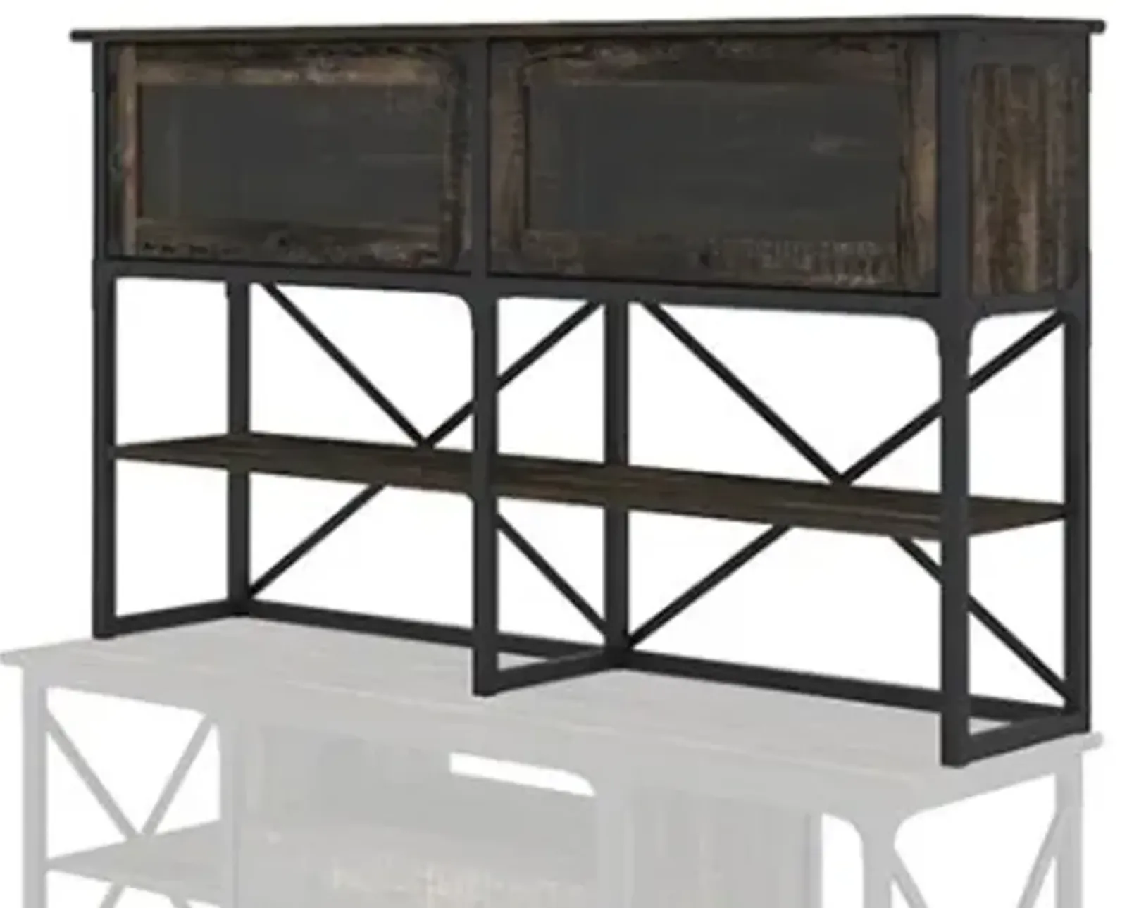 Sauder® Steel River® Carbon Oak® Industrial Hutch for Credenza or L-Desk