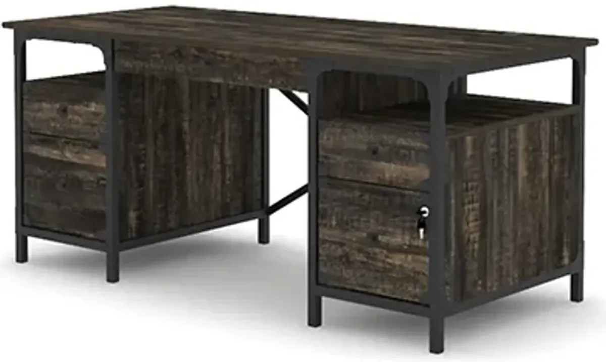 Sauder® Steel River® Carbon Oak® Desk