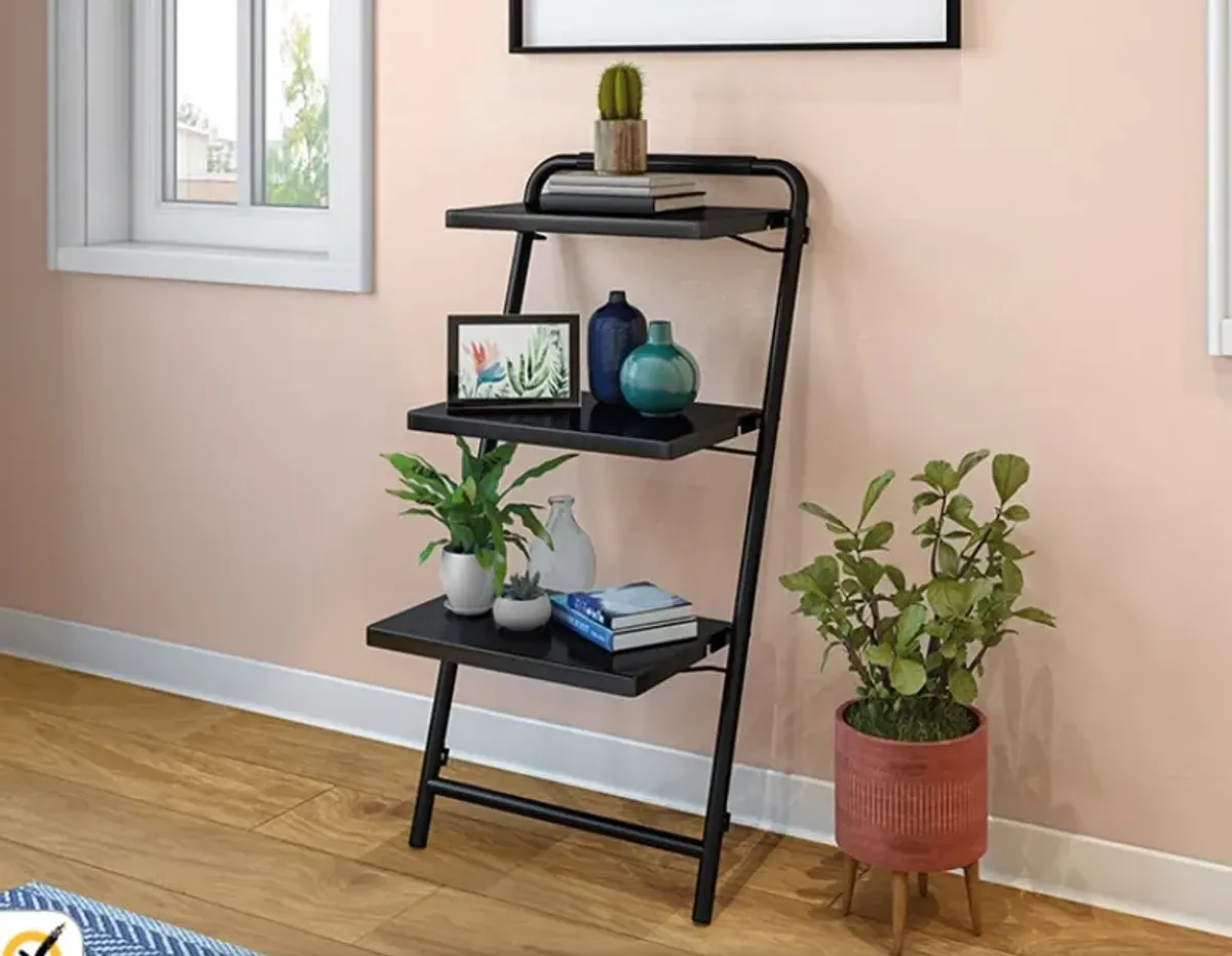 Sauder® Select Black 3-Tier Leaning Bookshelf