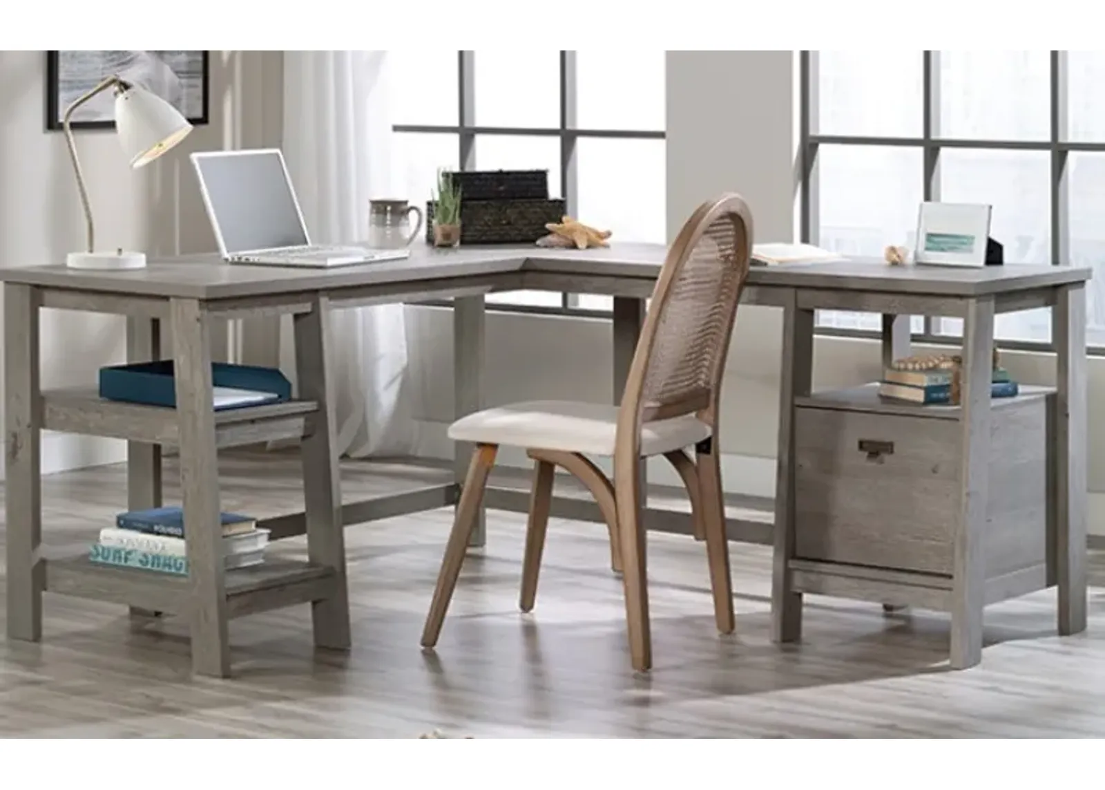 Sauder® Trestle® Mystic Oak® L-Shaped Desk