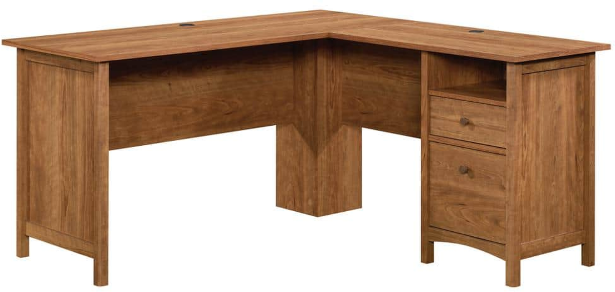 Sauder® Union Plain® Prairie Cherry® Shaker Style L-Shaped Desk with File Drawer