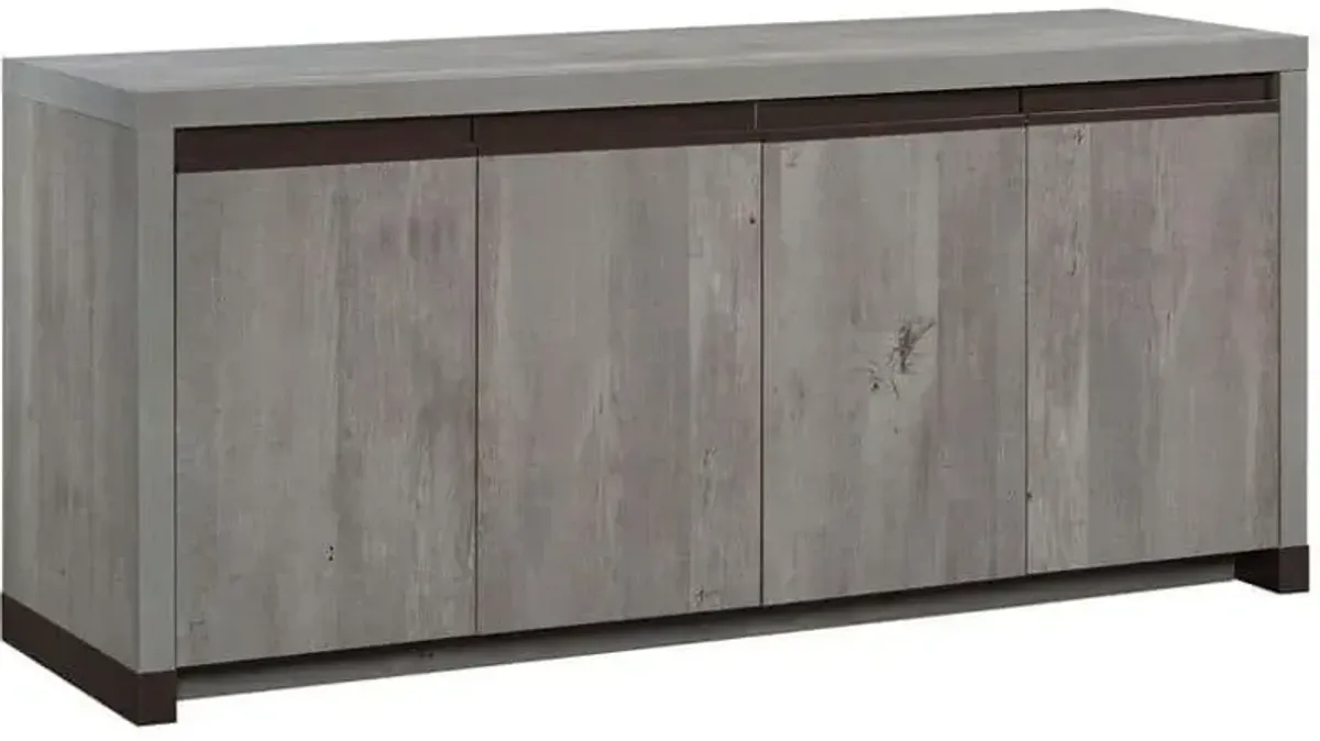 Sauder® Manhattan Gate® Light Gray/Mystic Oak® Modern Office Credenza