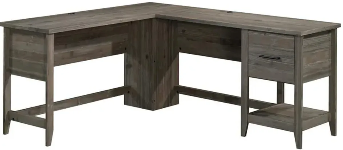 Sauder® Summit Station® Pebble Pine® L-Shaped Desk with Storage