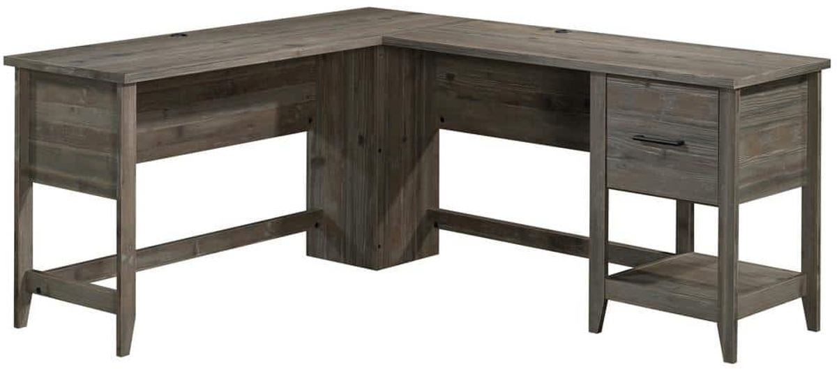 Sauder® Summit Station® Pebble Pine® L-Shaped Desk with Storage