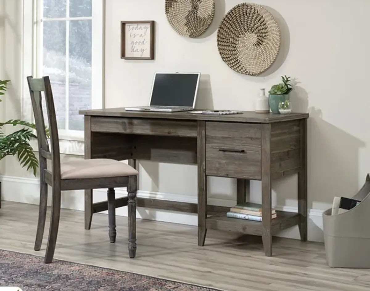 Sauder® Summit Station® Pebble Pine® Single Pedestal Desk with Filing Drawer