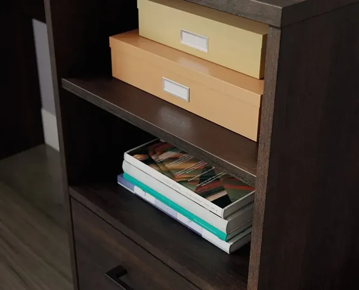 Sauder® Beginnings® Cinnamon Cherry Corner Computer Desk with Drawer and Shelves