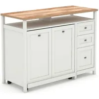 Sauder® Cottage Road® Lintel Oak®/White TV Credenza with Hidden Pull-Out Desk