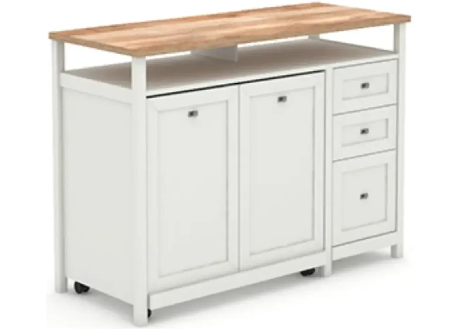 Sauder® Cottage Road® Lintel Oak®/White TV Credenza with Hidden Pull-Out Desk