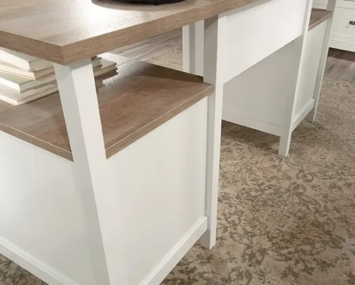 Sauder® Cottage Road® Brown/White Double Pedestal Desk