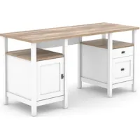 Sauder® Cottage Road® Brown/White Double Pedestal Desk