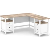 Sauder® Cottage Road® Brown/White L-Shaped Desk