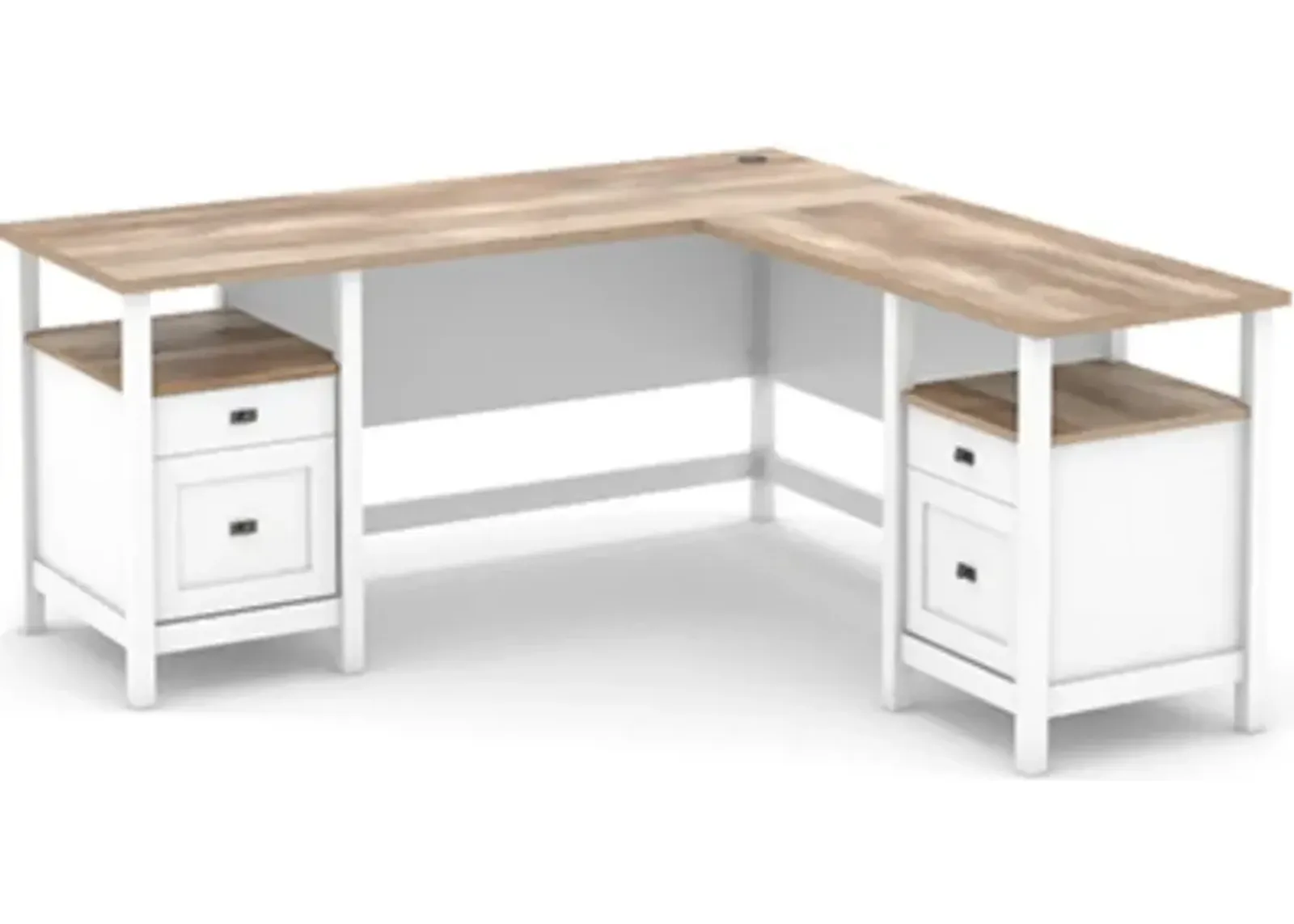 Sauder® Cottage Road® Brown/White L-Shaped Desk