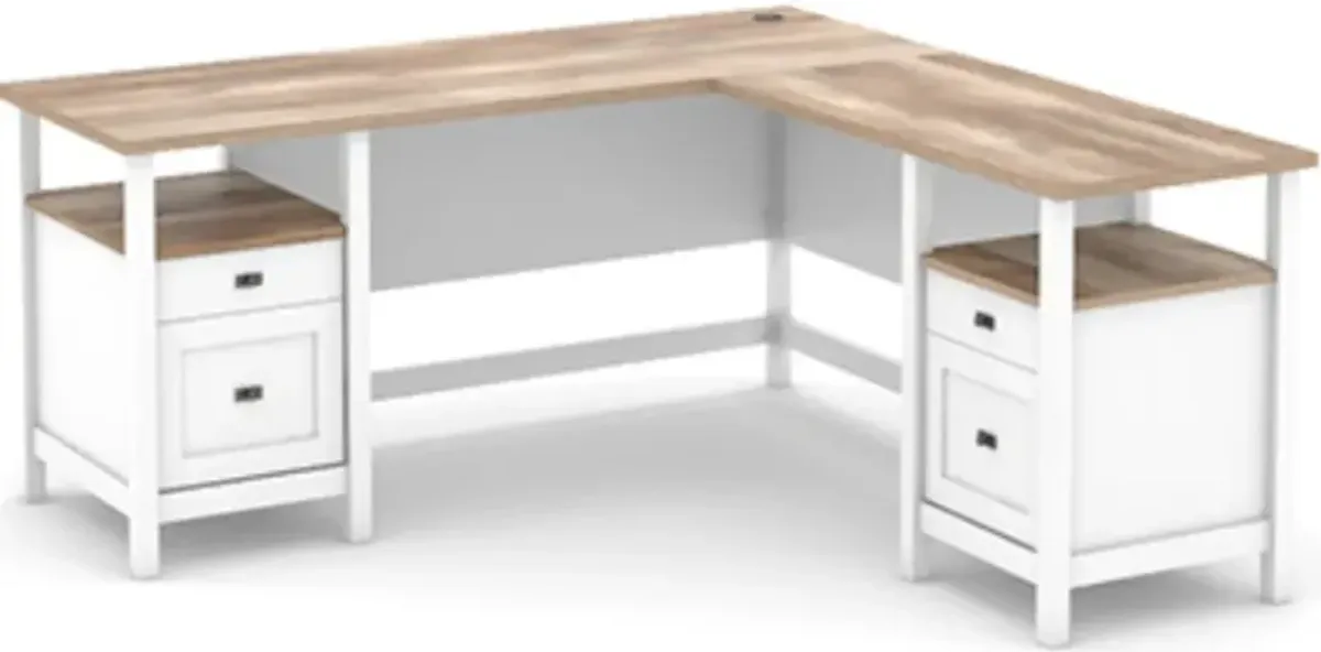 Sauder® Cottage Road® Brown/White L-Shaped Desk