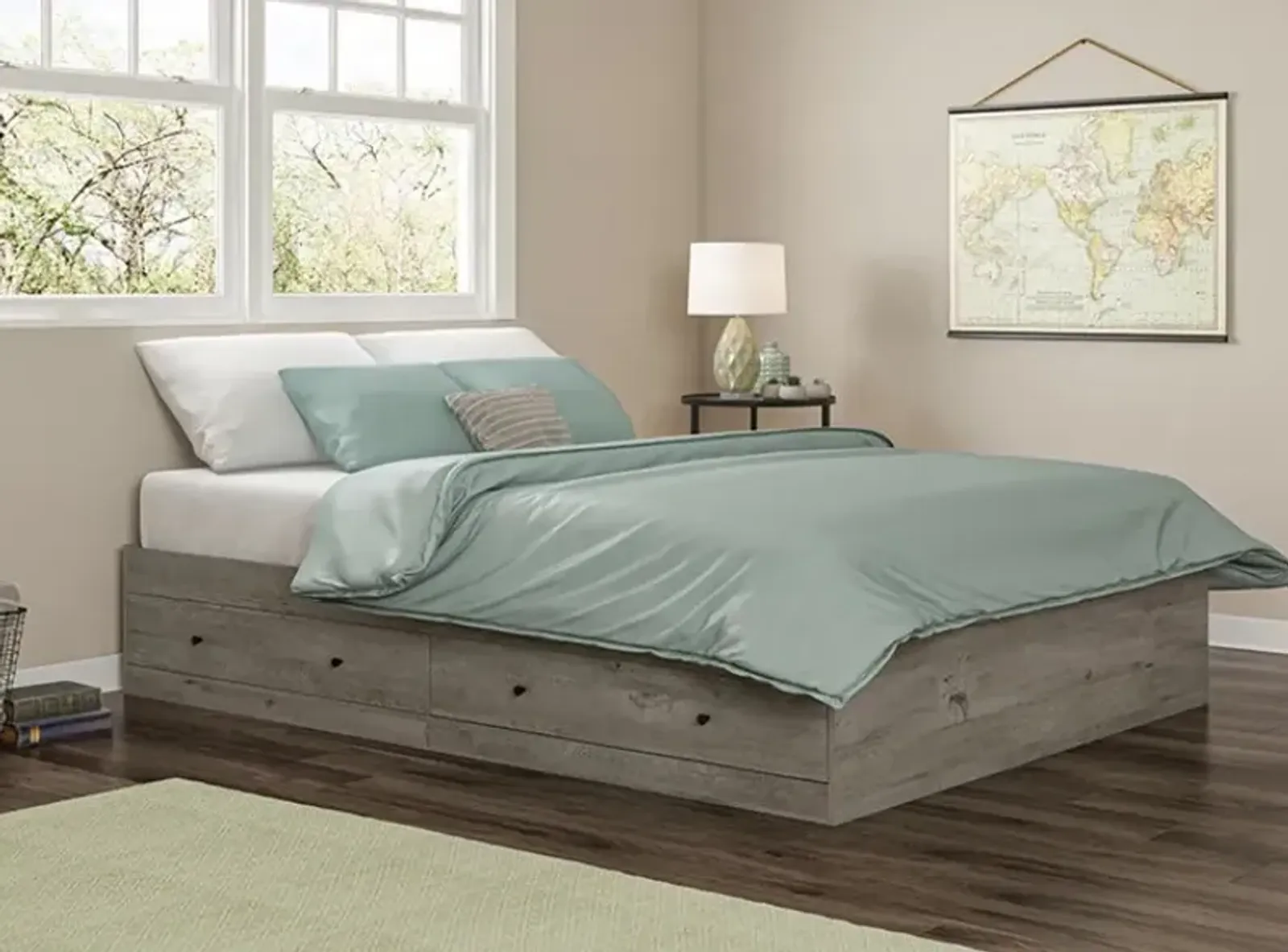 Sauder® Cannery Bridge® Mystic Oak® Queen Storage Platform Bed