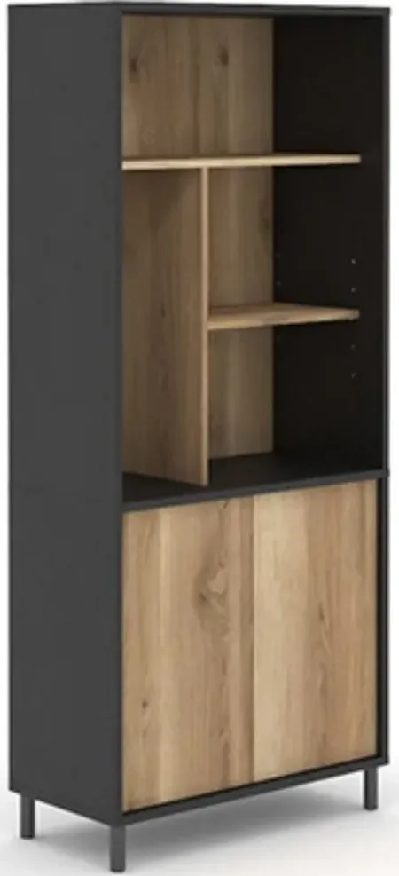 Sauder® Acadia Way® Black/Raven Oak® Tall Bookcase