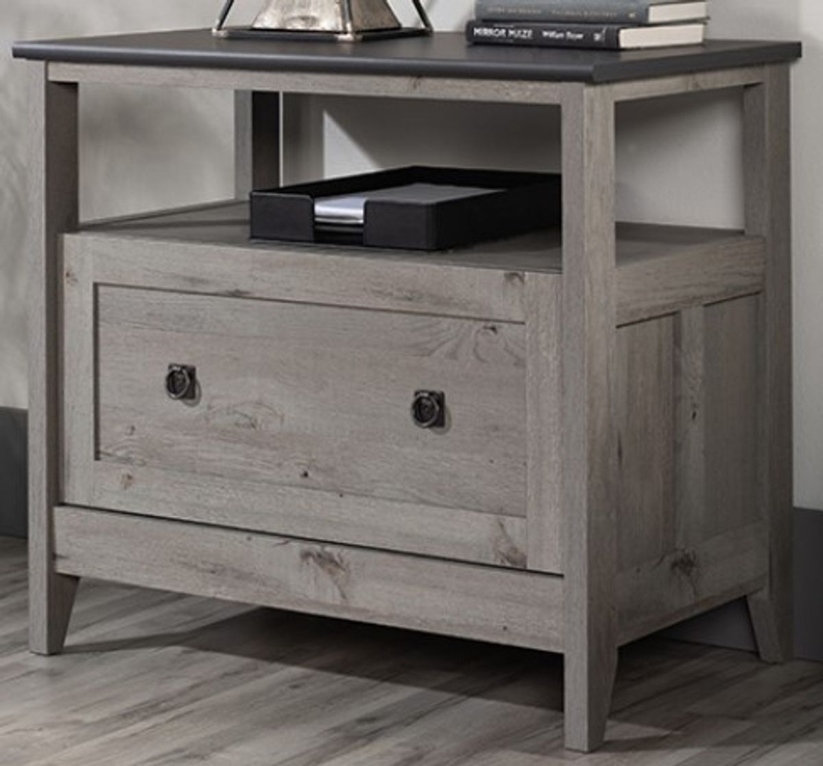 Sauder® August Hill Mystic Oak® Open Shelf Lateral File Cabinet