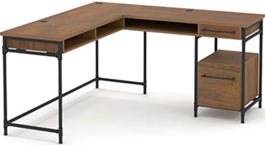 Sauder® Iron City® Checked Oak® Office Desk