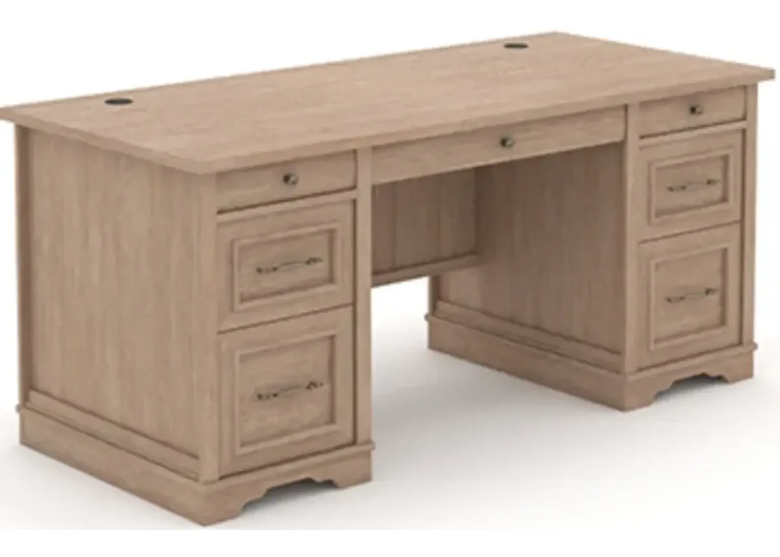 Sauder® Rollingwood® Brushed Oak Double Pedestal Executive Desk