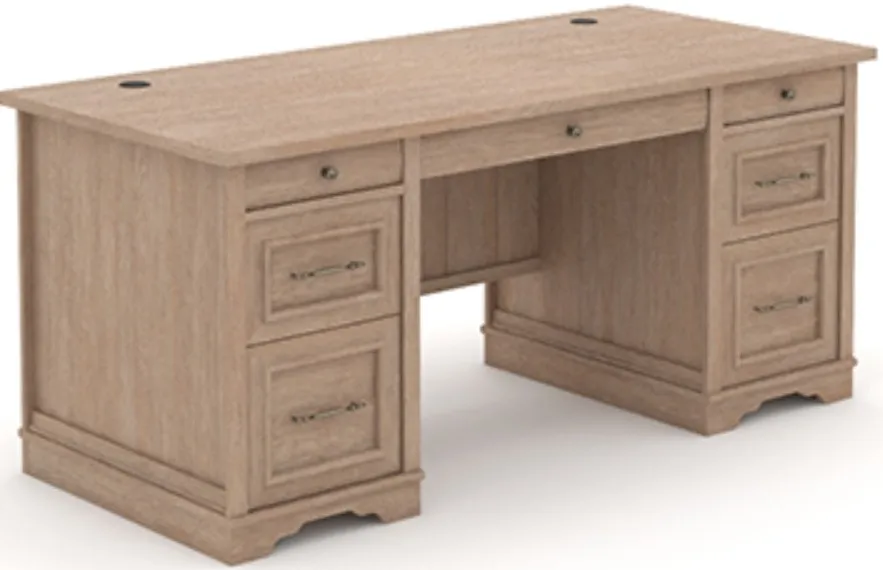 Sauder® Rollingwood® Brushed Oak Double Pedestal Executive Desk