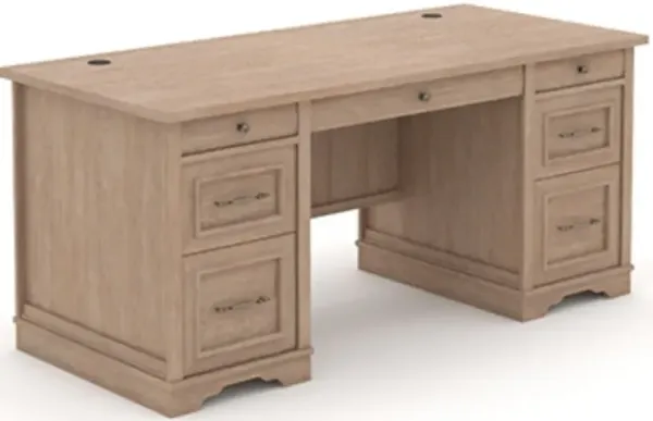 Sauder® Rollingwood® Brushed Oak Double Pedestal Executive Desk
