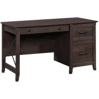 Sauder® Carson Forge® Coffee Oak® Single Pedestal Desk