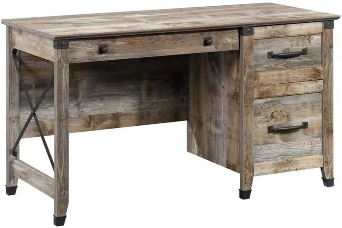 Sauder® Carson Forge® Rustic Cedar® Single Pedestal Desk