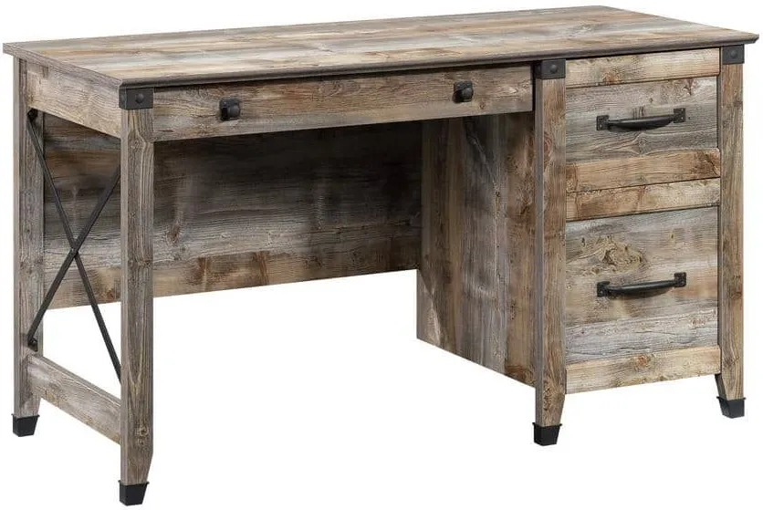 Sauder® Carson Forge® Rustic Cedar® Single Pedestal Desk