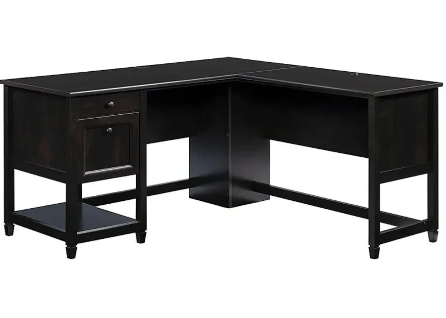 Sauder® Edge Water® Estate Black® L-Shaped Office Desk