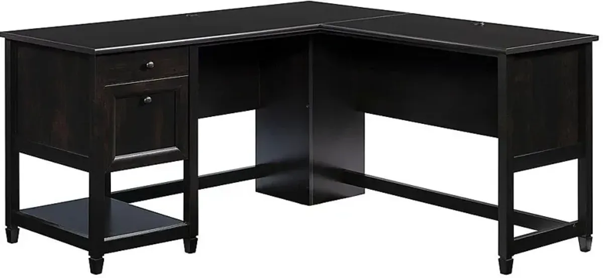 Sauder® Edge Water® Estate Black® L-Shaped Office Desk