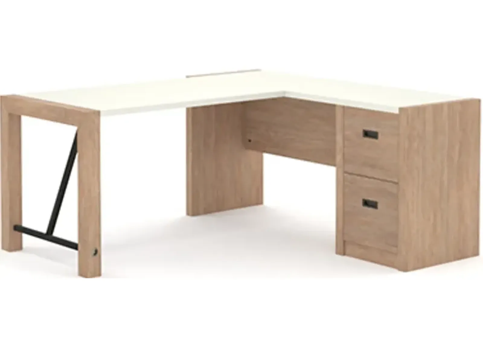 Sauder® Dixon City® Brushed Oak L-Shaped Desk