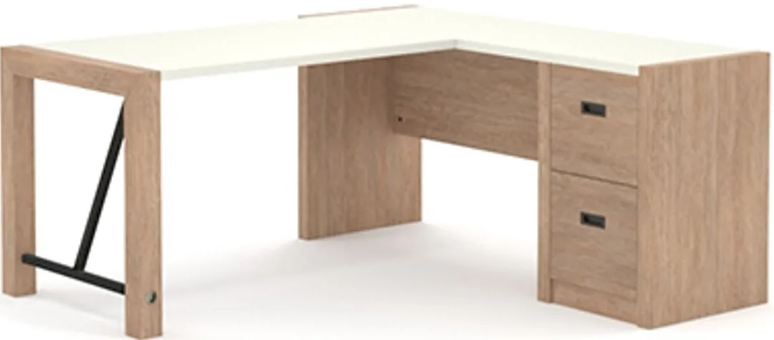 Sauder® Dixon City® Brushed Oak L-Shaped Desk