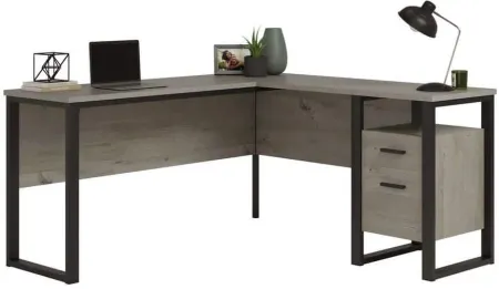 Sauder® Rock Glen® Black/Mystic Oak® L-Shaped Office Computer Desk
