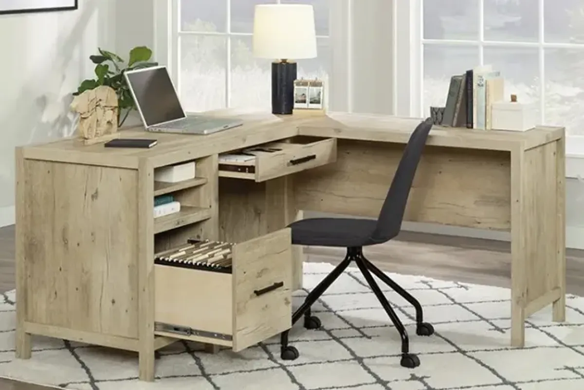 Sauder® Pacific View® Prime Oak® L- Shaped Home Office Desk