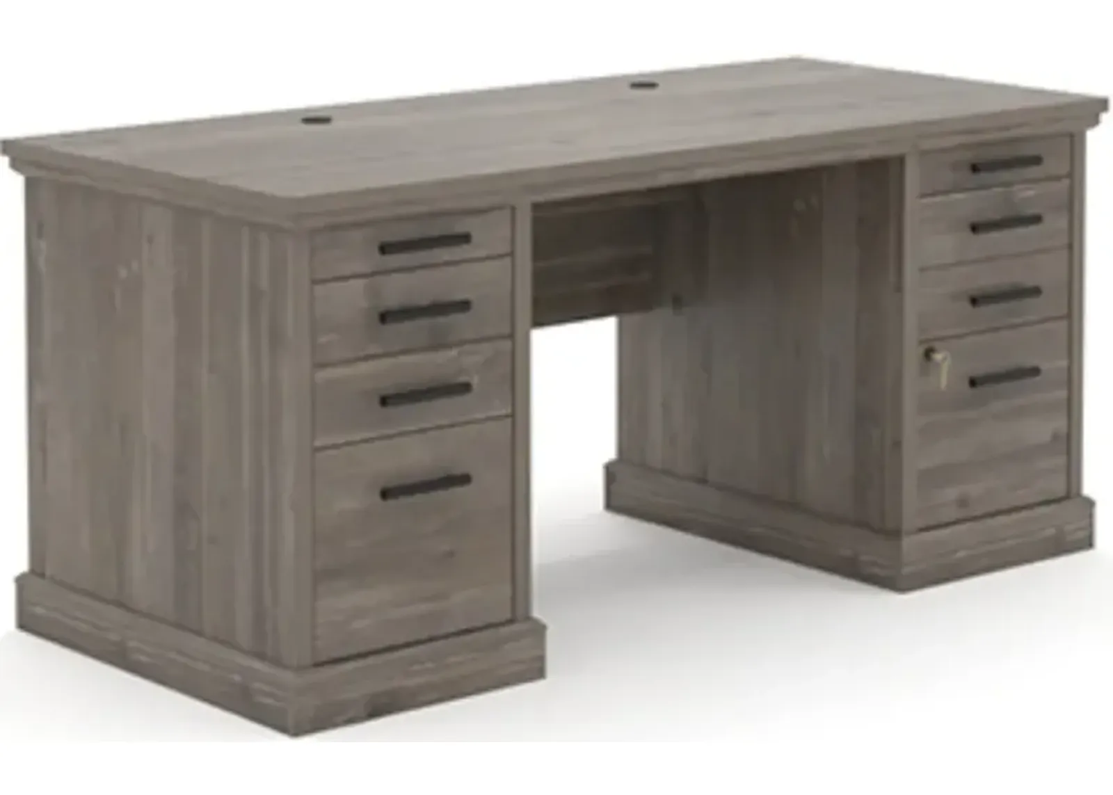 Sauder® Aspen Post® Pebble Pine® Double Pedestal Executive Desk