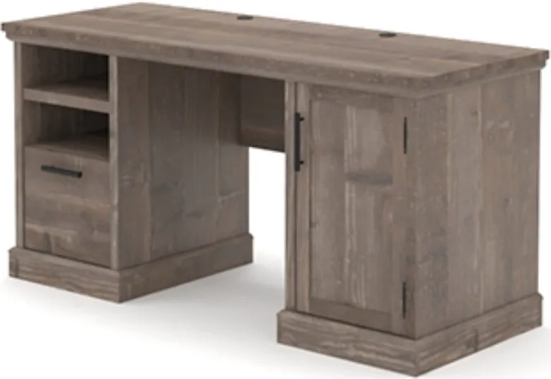 Sauder® Aspen Post® Pebble Pine® Double Pedestal Desk