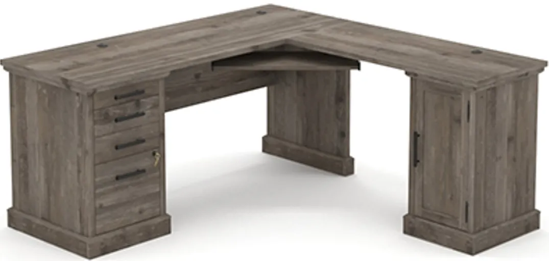 Sauder® Aspen Post® Pebble Pine® L-Shaped Home Office Desk