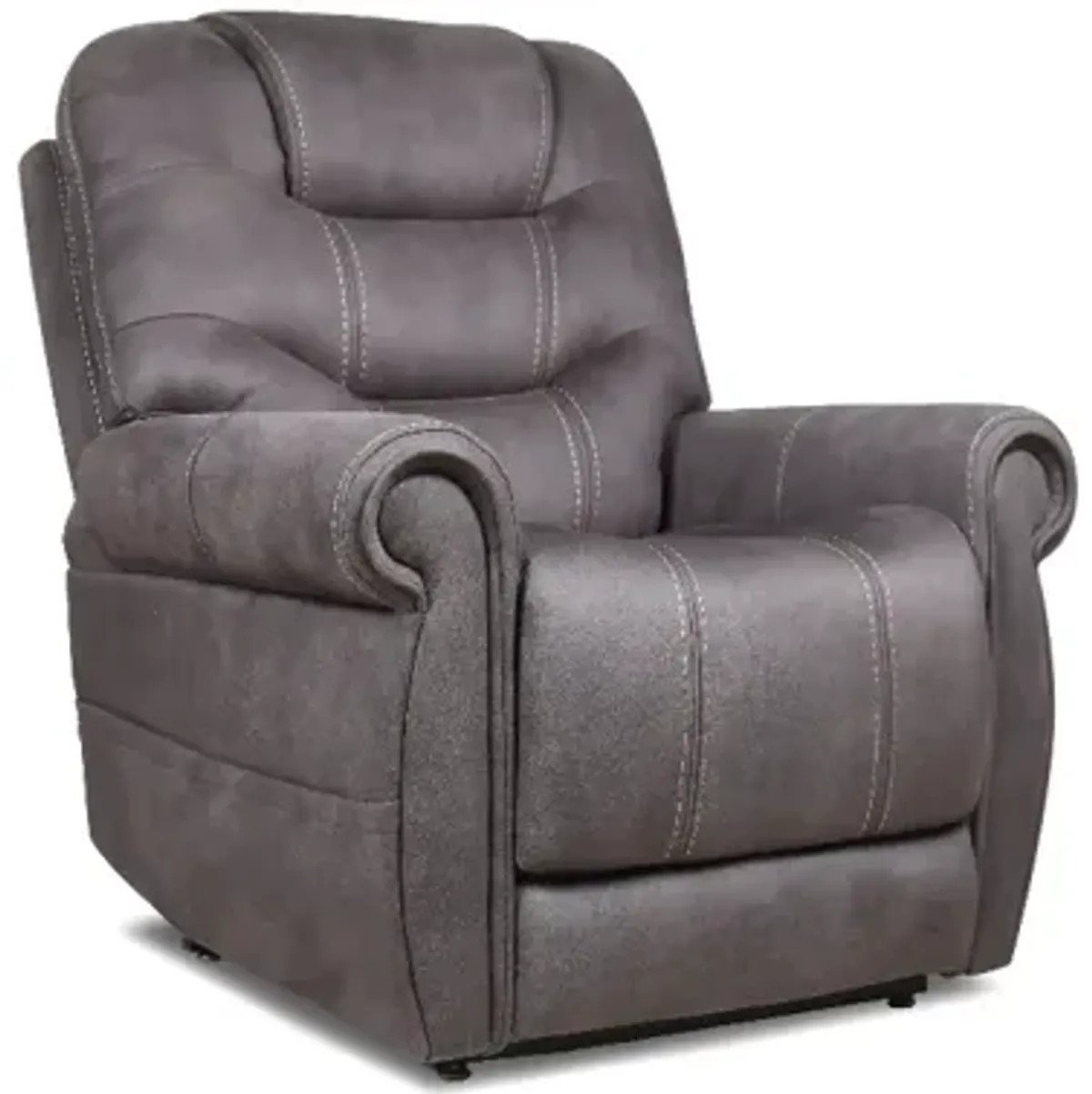 iPowr Gunmetal Power Lift Recliner with Power Headrest and Power Lumber