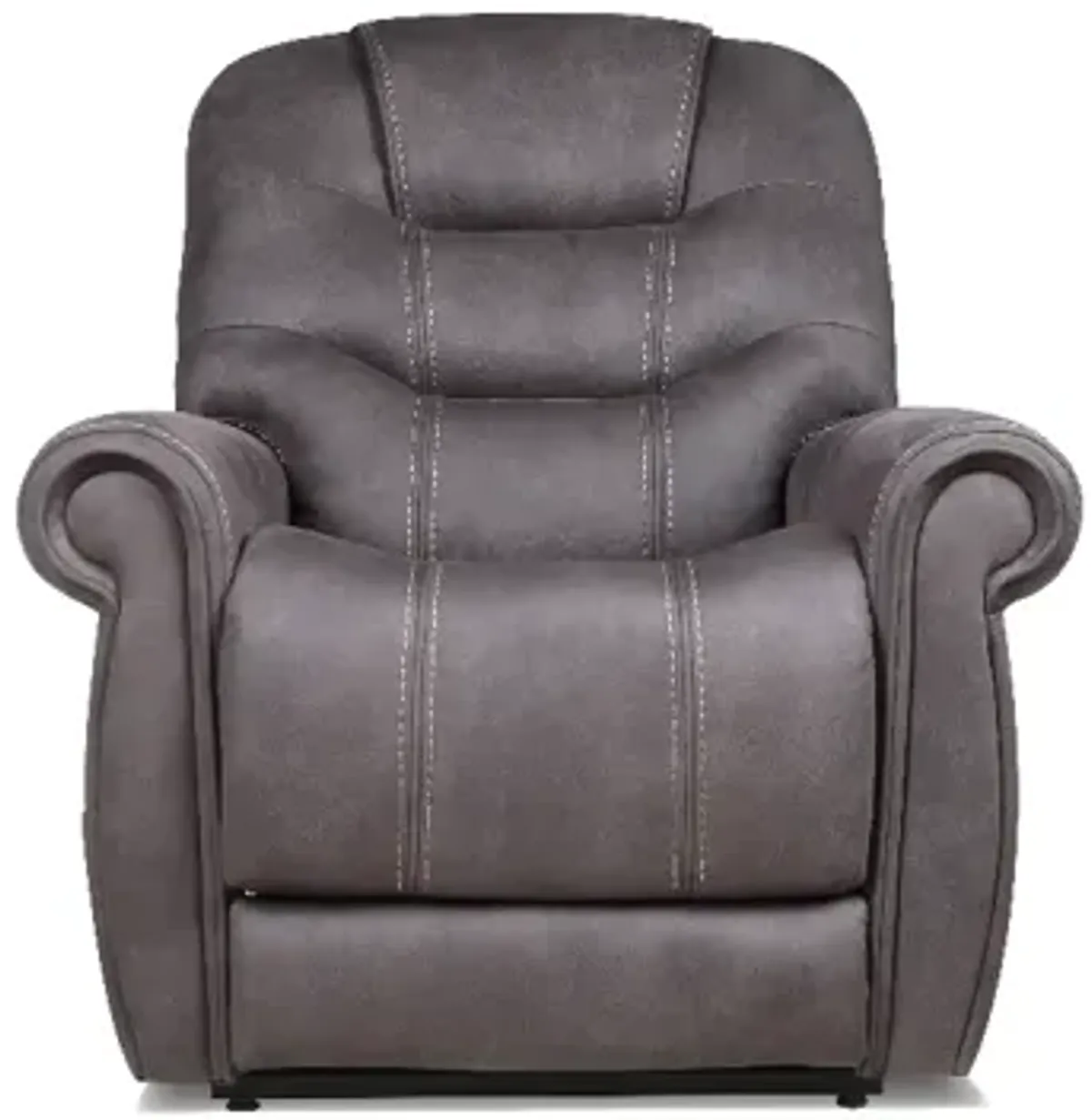 iPowr Gunmetal Power Lift Recliner with Power Headrest and Power Lumber