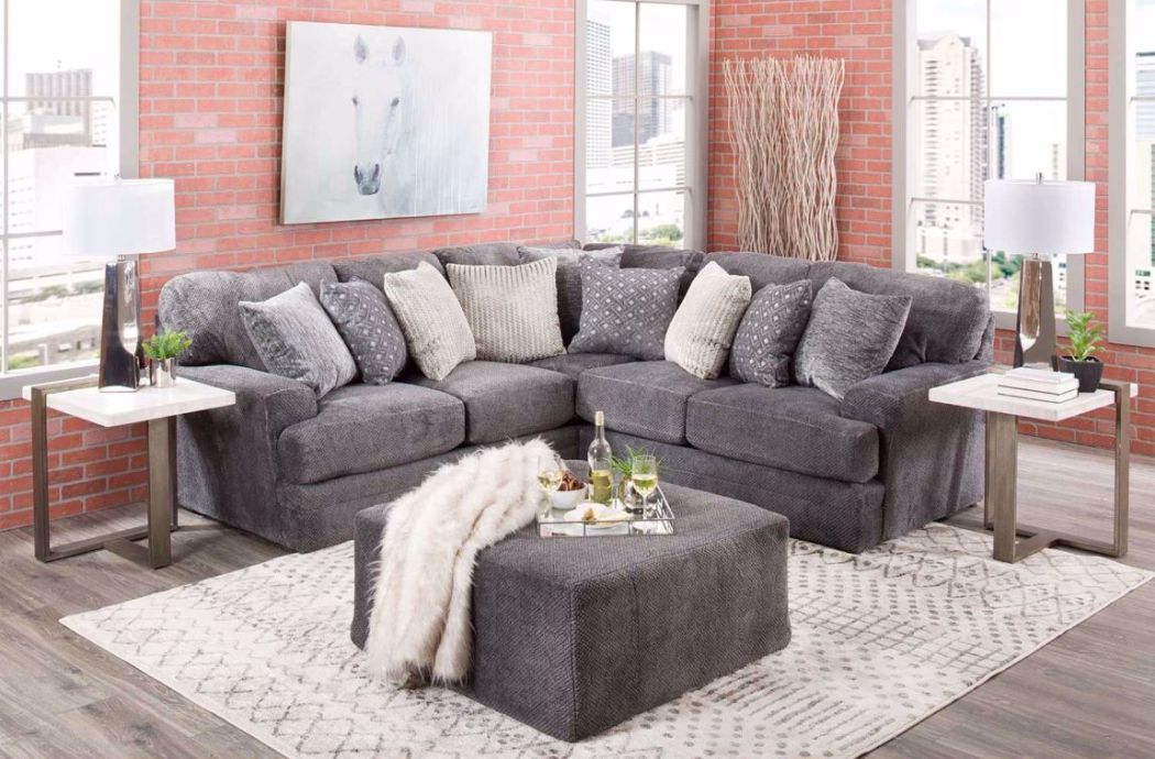 iAmerica Furniture Hercules Smoke 2-Piece Sectional P80572263