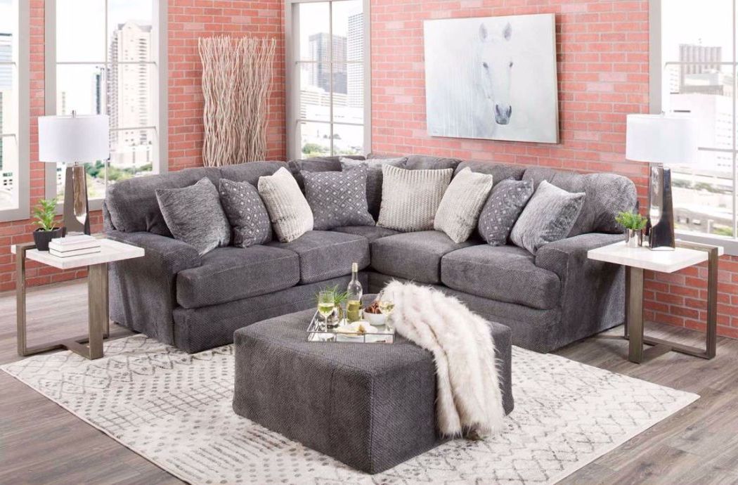 iAmerica Furniture Hercules Smoke 2-Piece Sectional