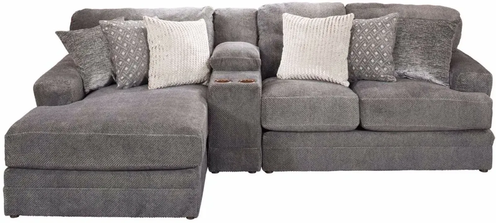 iAmerica Furniture Hercules Smoke 3-Piece Sectional P86965662