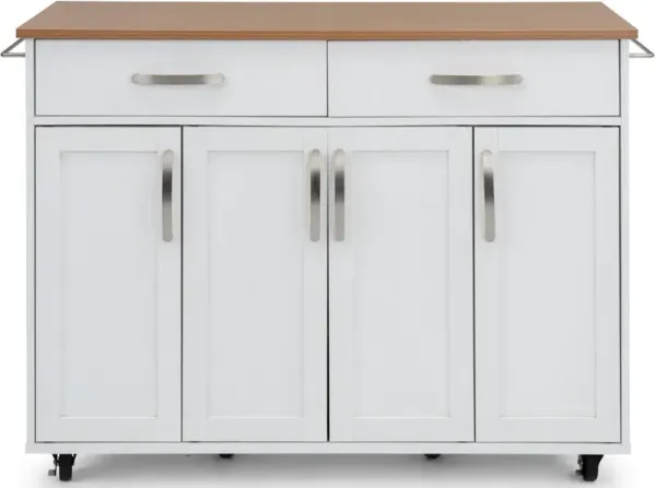 homestyles® Storage Plus Off-White Kitchen Cart