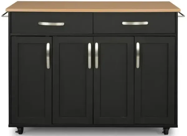 homestyles® Storage Plus Black Kitchen Cart