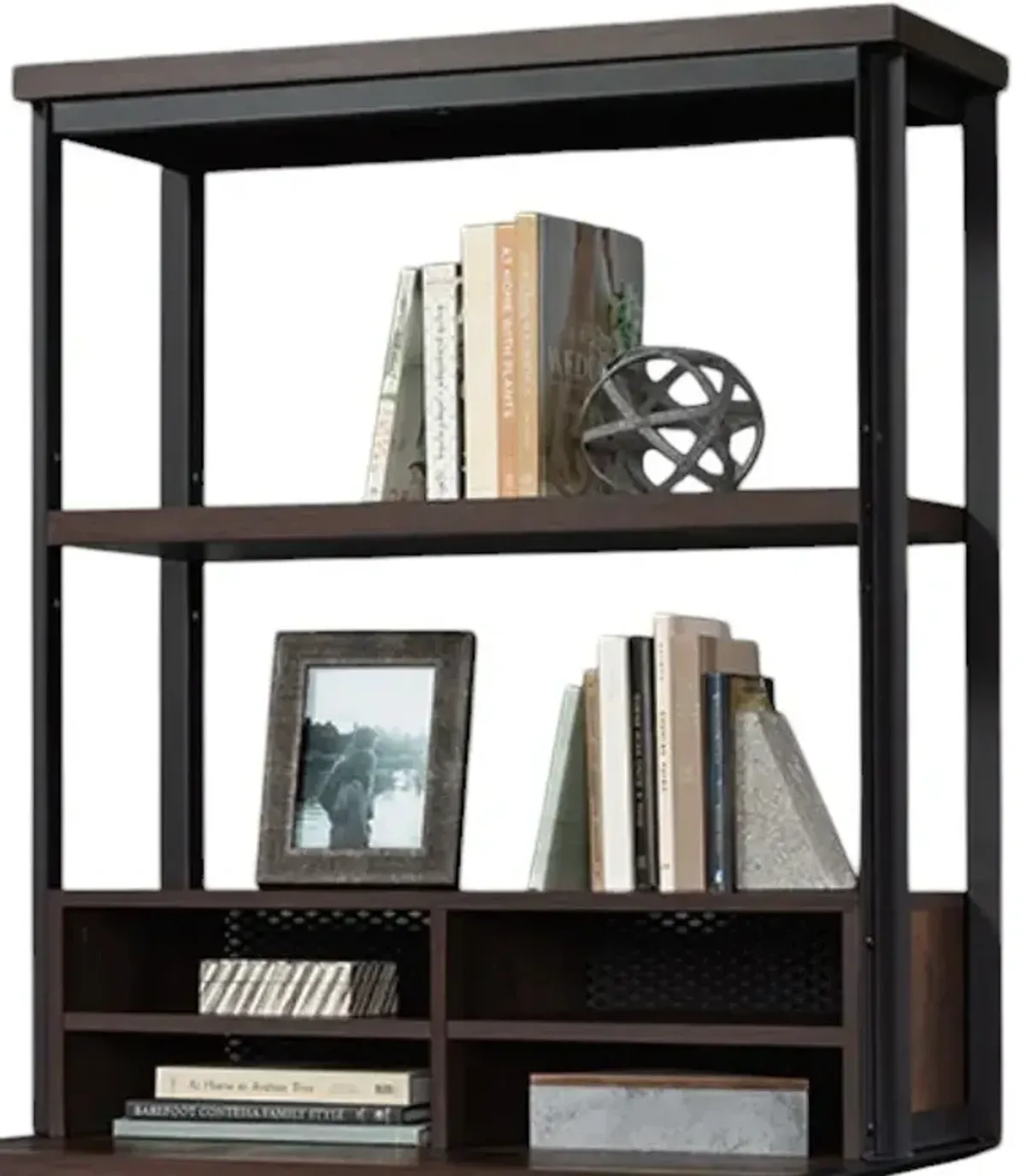 Sauder® Briarbrook® Barrel Oak® Library Base Cabinet with Hutch