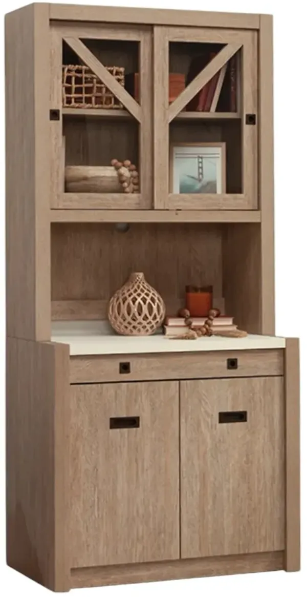 Sauder® Dixon City® Brushed Oak Base Cabinet and Library Hutch