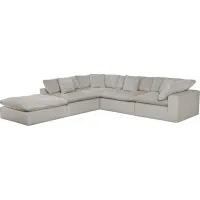 iAmerica Brooklyn Dove 5 Piece Sectional with Floating Ottoman P94445579