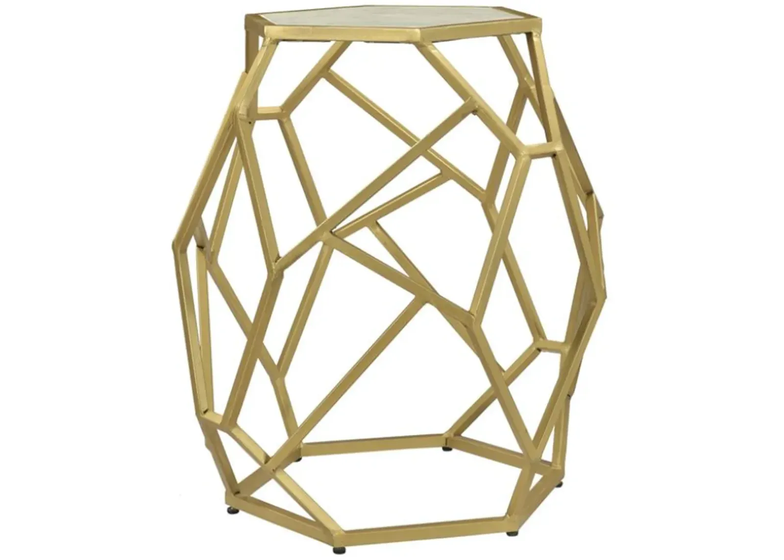 Coast2Coast Home Gold Accent Table with White Marble Top 