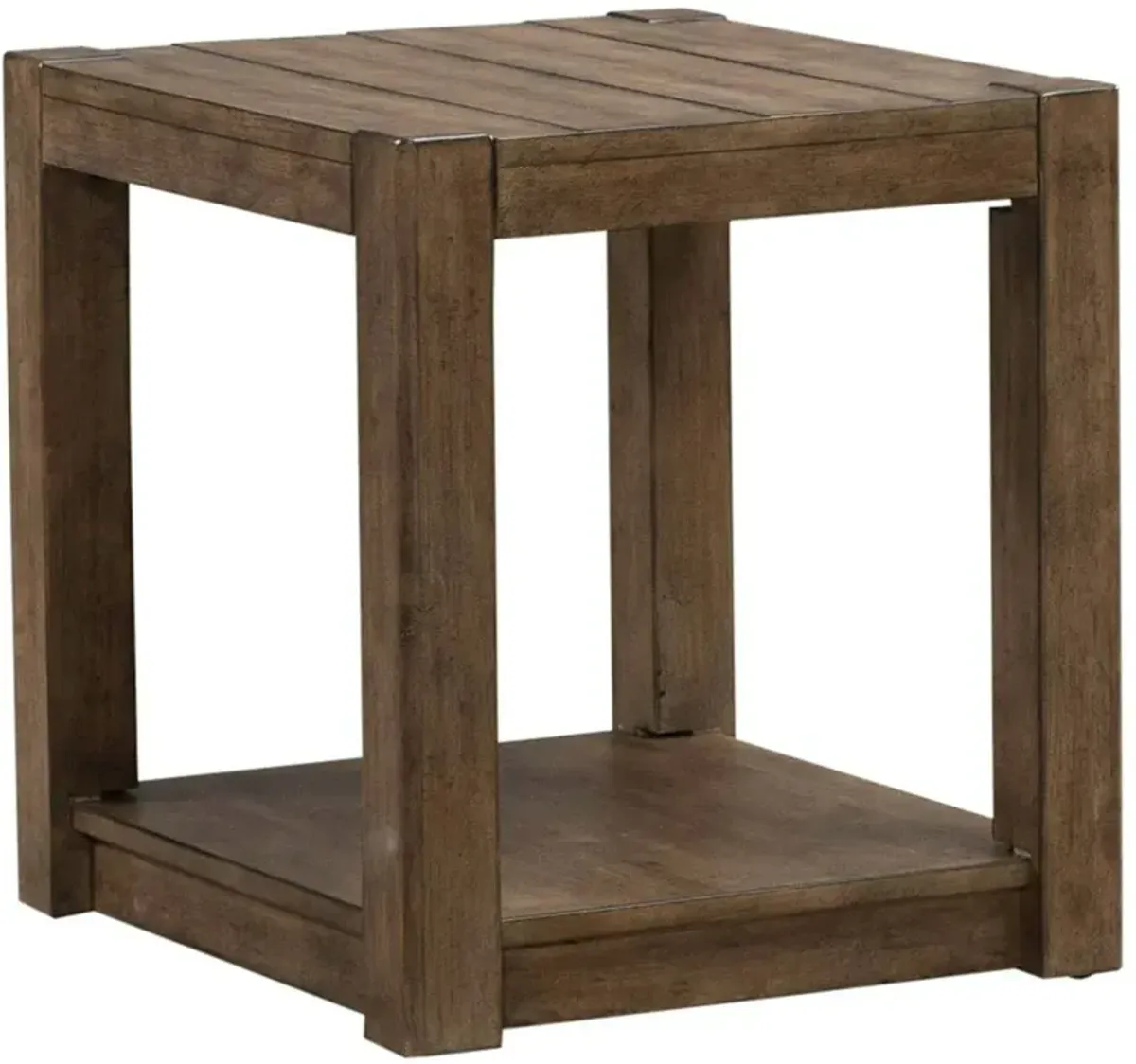 Liberty Furniture Broadmore Cobblestone Brown Square Chairside Table
