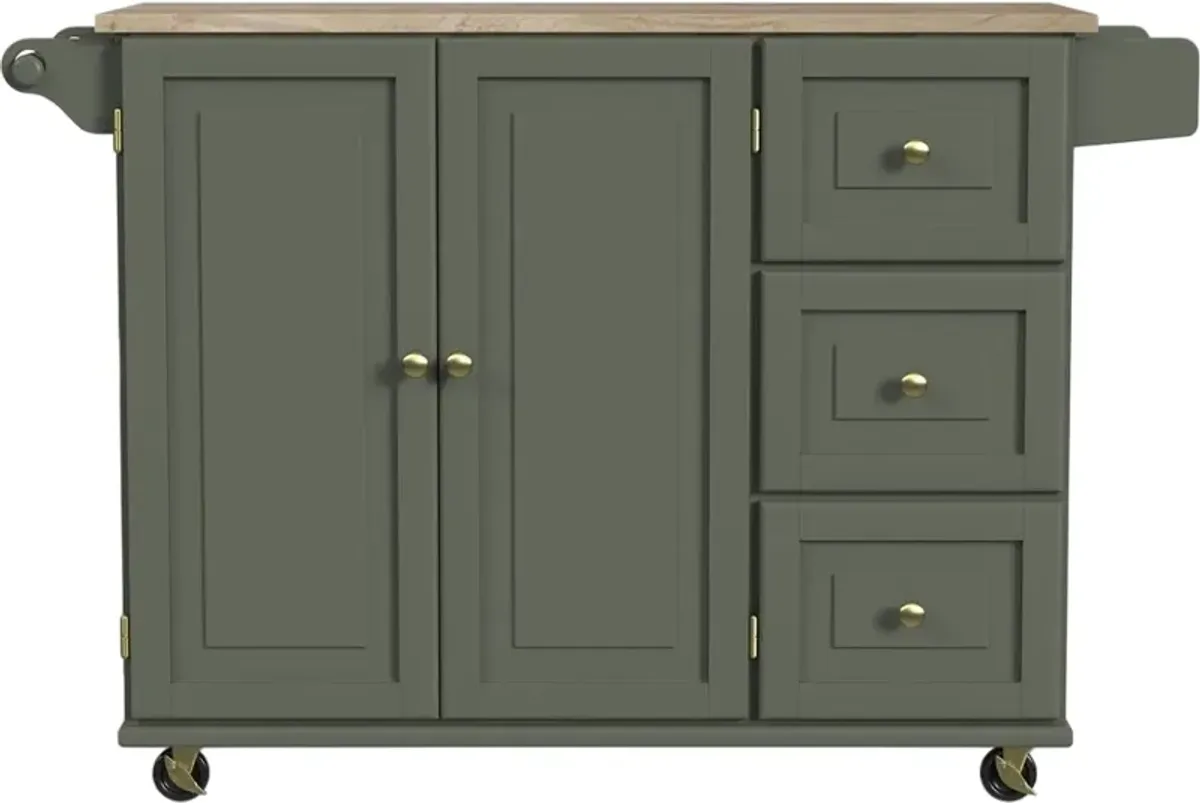 homestyles® Dolly Madison Green Drop Leaf Kitchen Cart